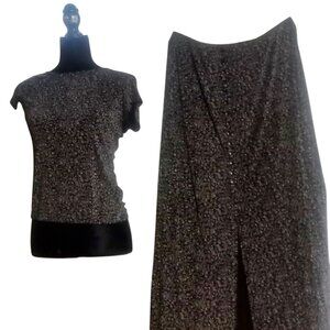 Vintage-Inspired 2pc – Briggs NY Paisley Maxi Skirt (XL) + Stretch Top (M) Boho